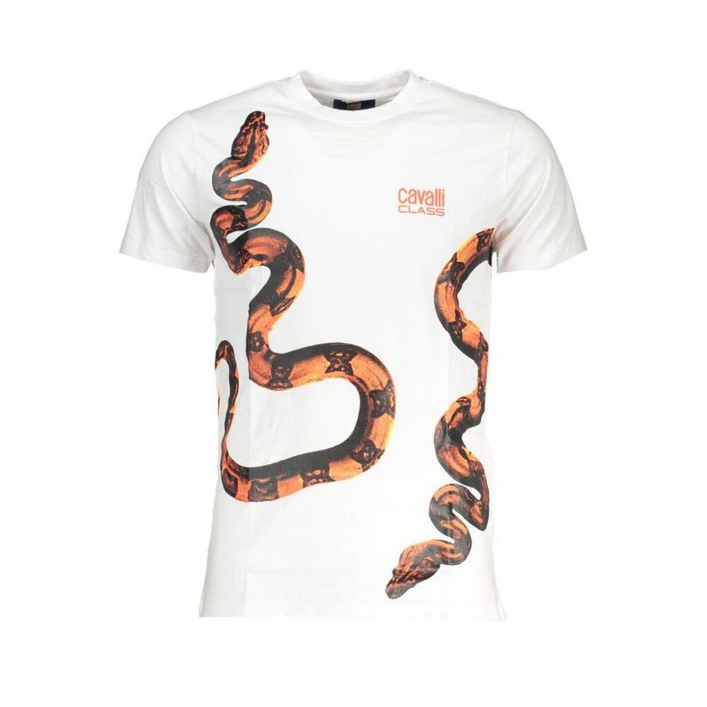 Cavalli Class Bianco Cotton Men Men's T-Shirt